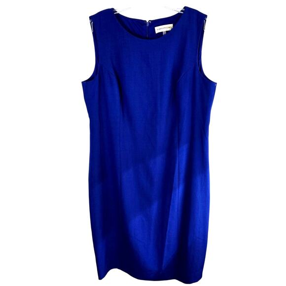 Evan Picone Women's Dress 14 Blue Short Sleeveless Misses Size Large L - Picture 1 of 6